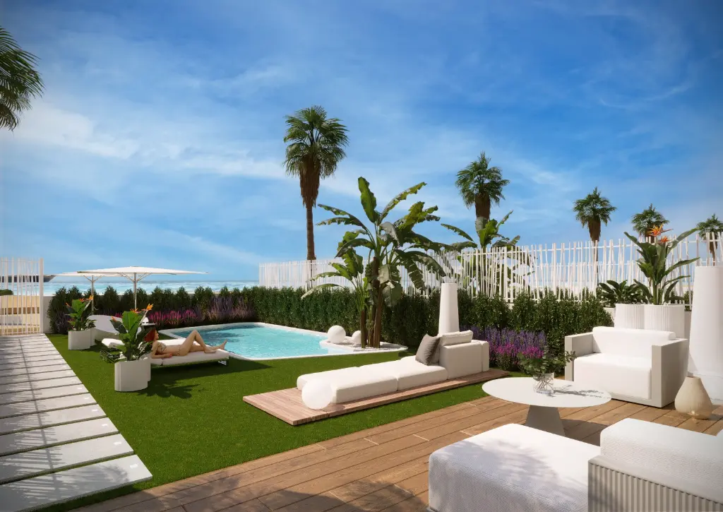 zelené spoločné priestory Miami Towers La Manga