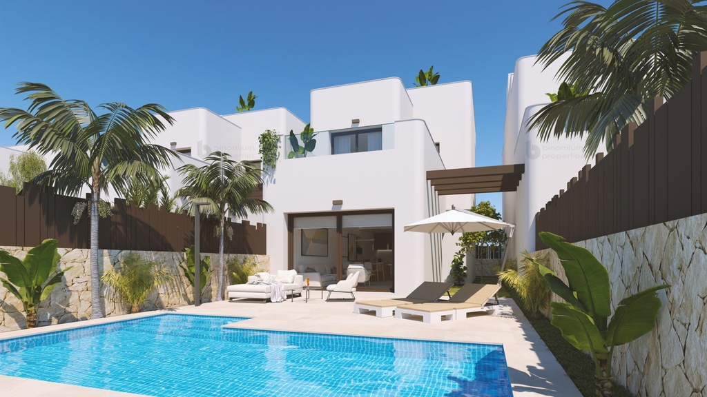 PILAR DE LA HORADADA – Moderná 3-spálňová vila pri mori od 559 900 € | 800 m od pláže, Bazén, Terasa