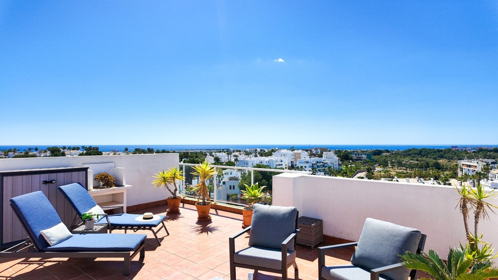 ORIHUELA COSTA – Moderný 2-spálňový apartmán od 249 000 € | Výhľad na more, Bazén, Terasa