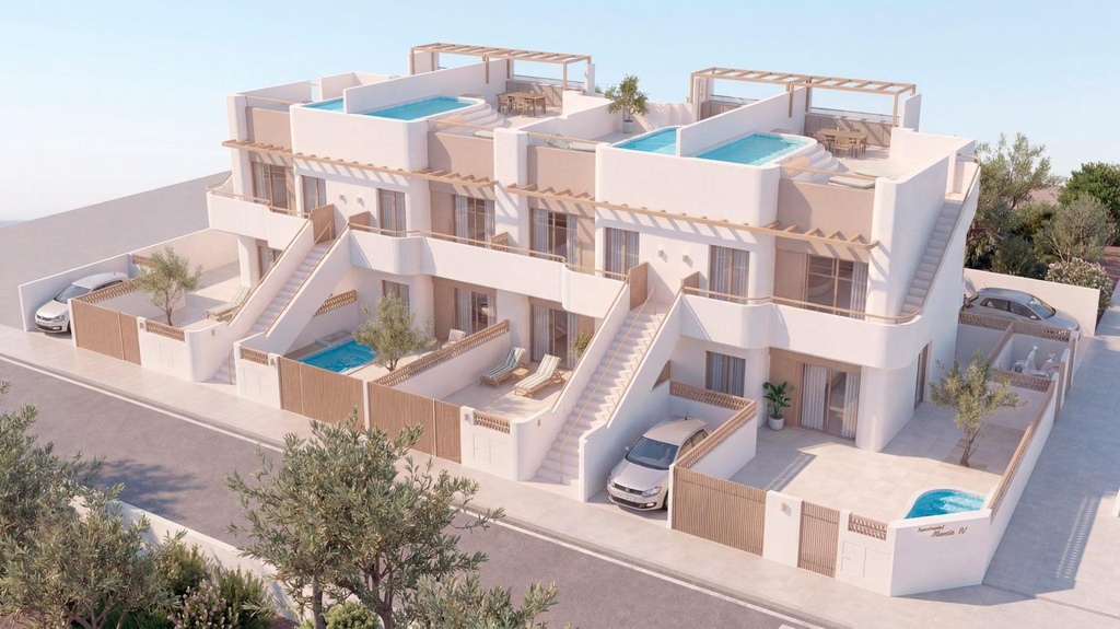 [redsp:3179-115-10-115] PILAR DE LA HORADADA – Nowoczesny bungalow z 2 sypialniami od 299 900 € | Basen, Taras, Parking