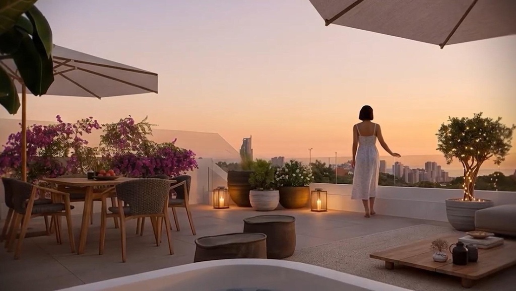 [redsp:1633-87-10-115] FINESTRAT – Luksusowy penthouse z 2 sypialniami od 470 000 € | Widok na morze, Basen, Taras