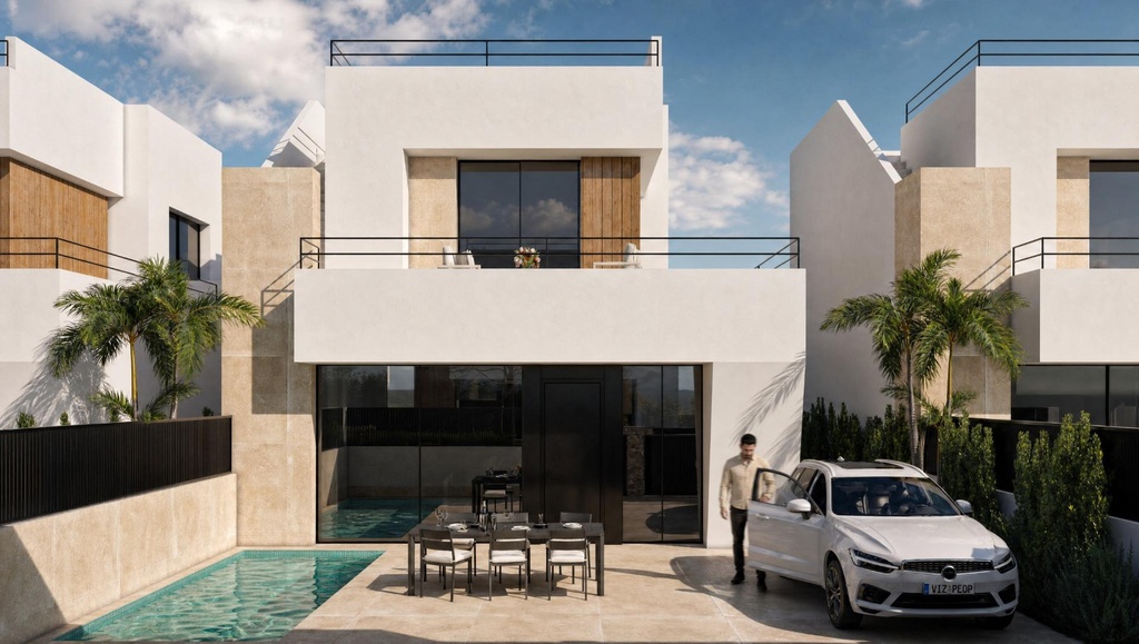 ALHAMA DE MURCIA – Nowoczesna willa z 3 sypialniami od 375 000 € | Basen, Taras, Parking