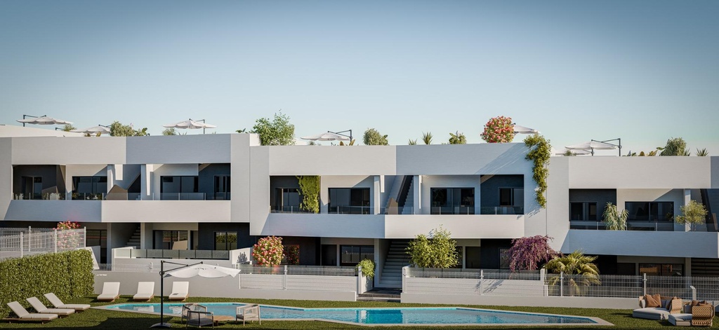 SAN MIGUEL DE SALINAS – Moderný 3-spálňový bungalow od 254 900 € | Bazén, Terasa, Záhrada