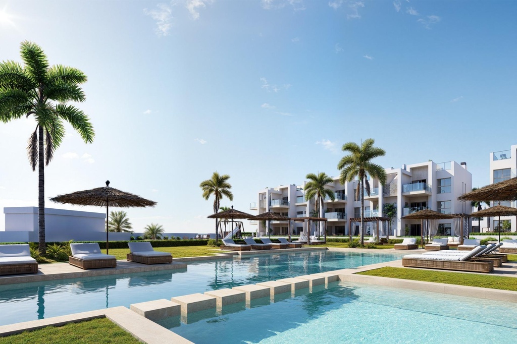 LOS ALCAZARES – Moderný 2-spálňový apartmán pri mori od 309 000 € | 300 m od pláže, Bazén, Terasa
