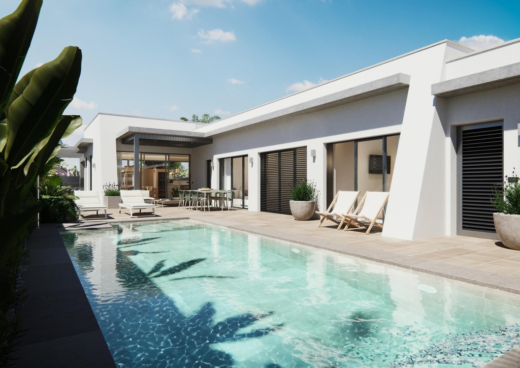 [redsp:1509-87-10-115] SAN JAVIER – Luxury 3-bedroom villa from 1 390 000 € | Pool, Terrace, Parking